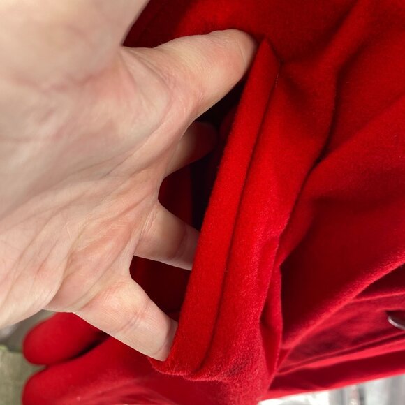 VTG Colette Wolfgang Kaiser red wool blend coat Size 6 Medium jacket long faux f - Picture 4 of 16